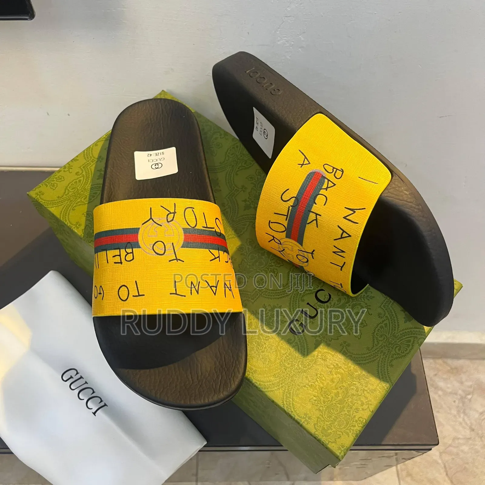 Yellow Designer Slide Sandals