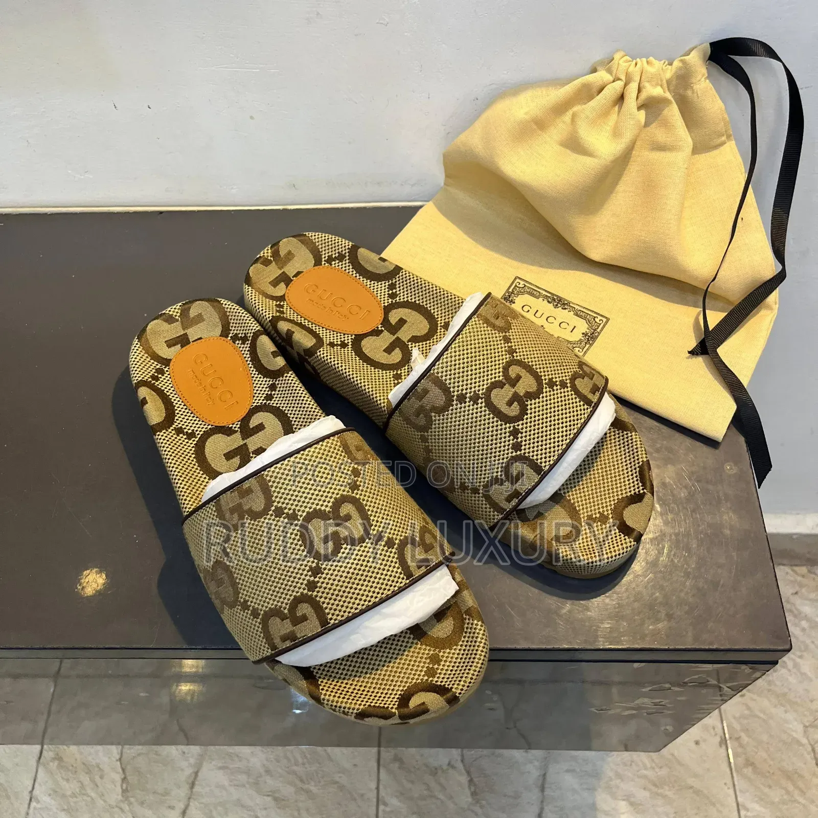 Monogram Designer Slide Sandals