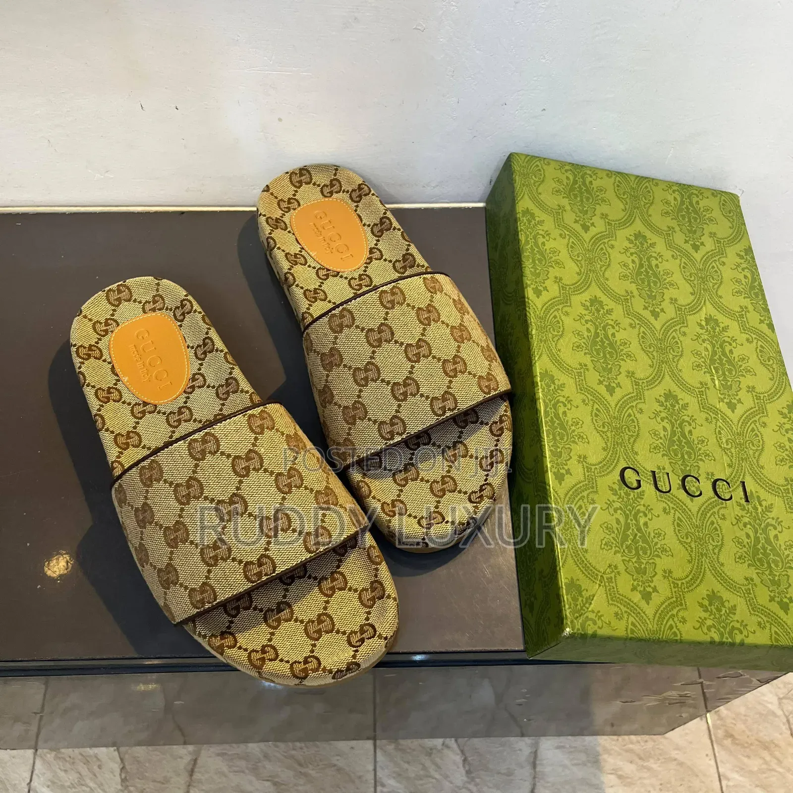 Monogram Designer Slide Sandals