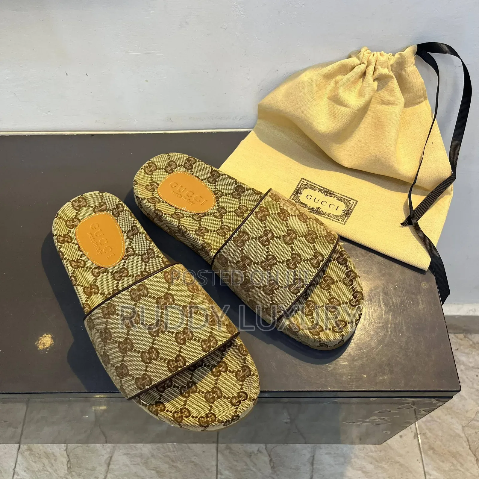 Monogram Designer Slide Sandals