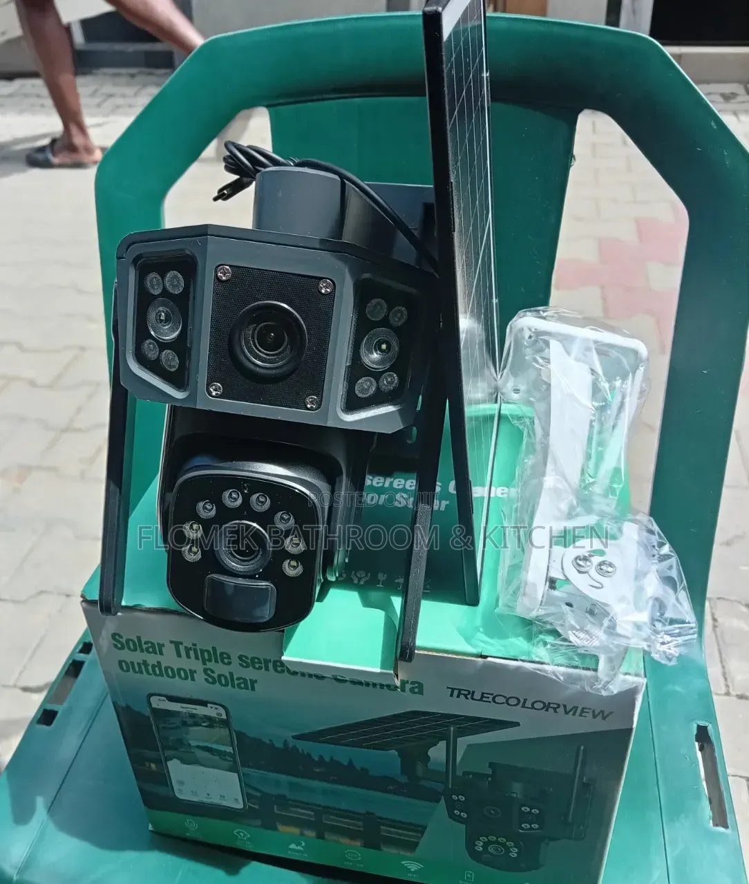 Solar Triple Lens Security Camera – 360° Smart Outdoor Cctv.
