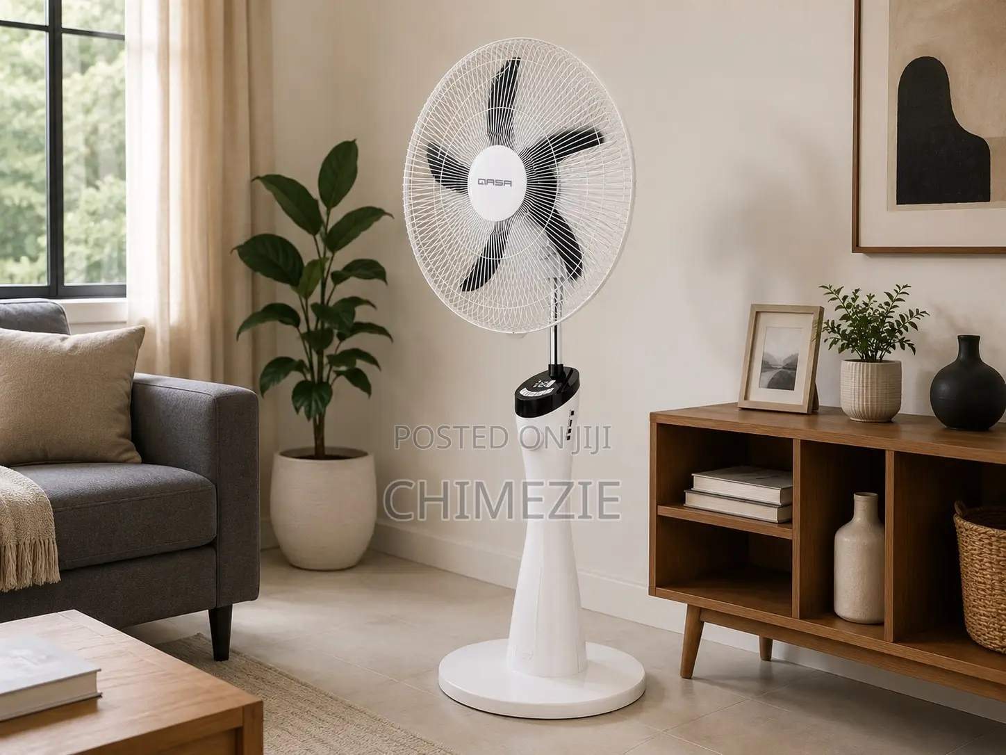 Qasa 18”Rechargeable Fan Curvy Design