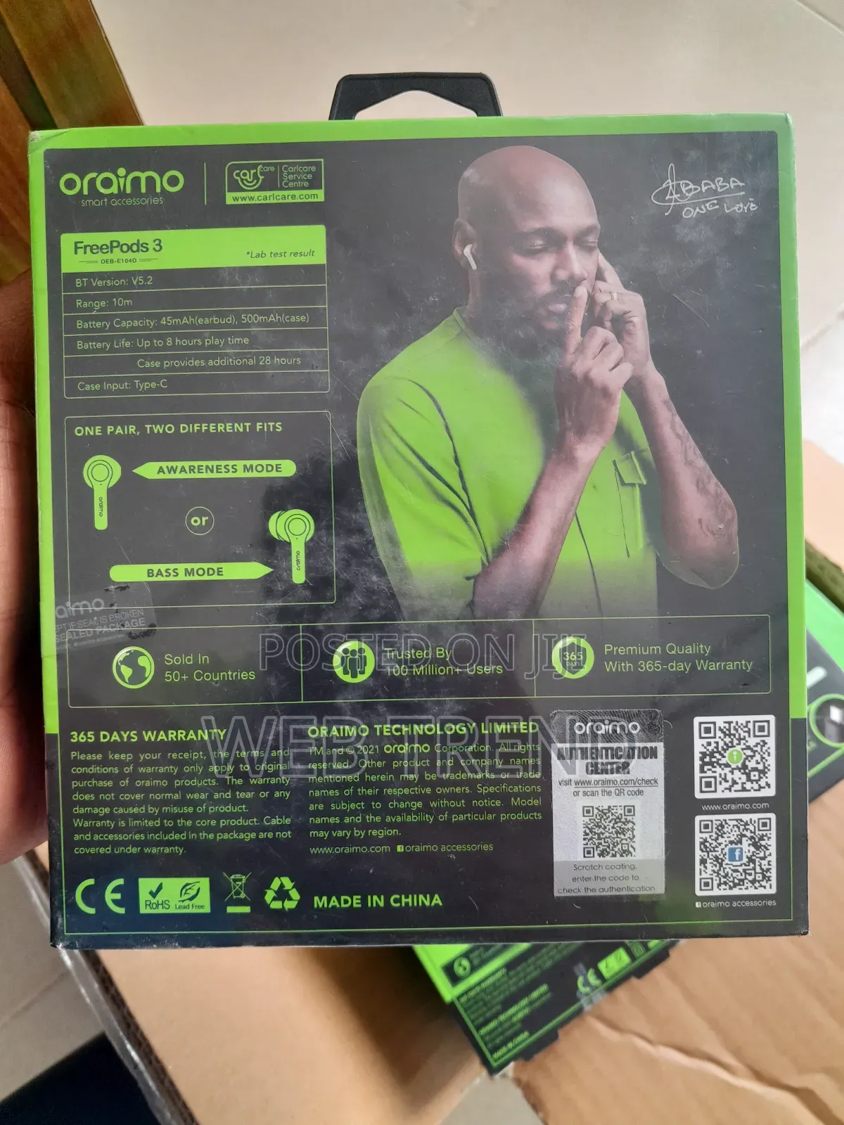 Brand New Oraimo Freepods 3 (Oeb-E104d) – Heavy Bass Earpods
