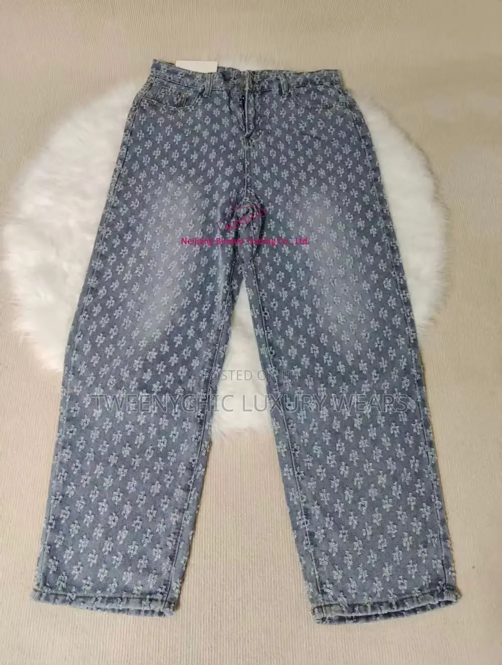 Premium Patterned Denim Jeans – Clean Street Style