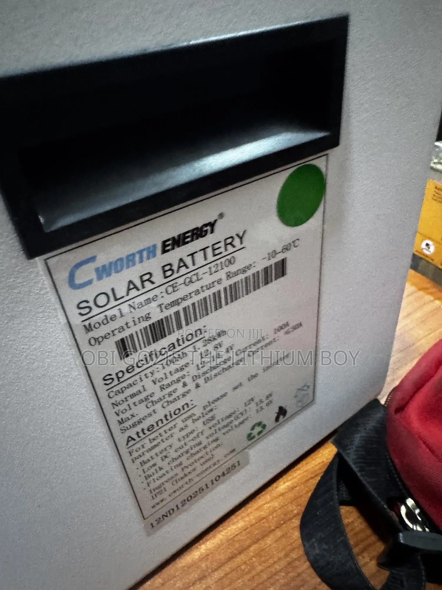 0nly Lagos Distributor of Cworth Energy 100ah 12v Lithium Lon Battery