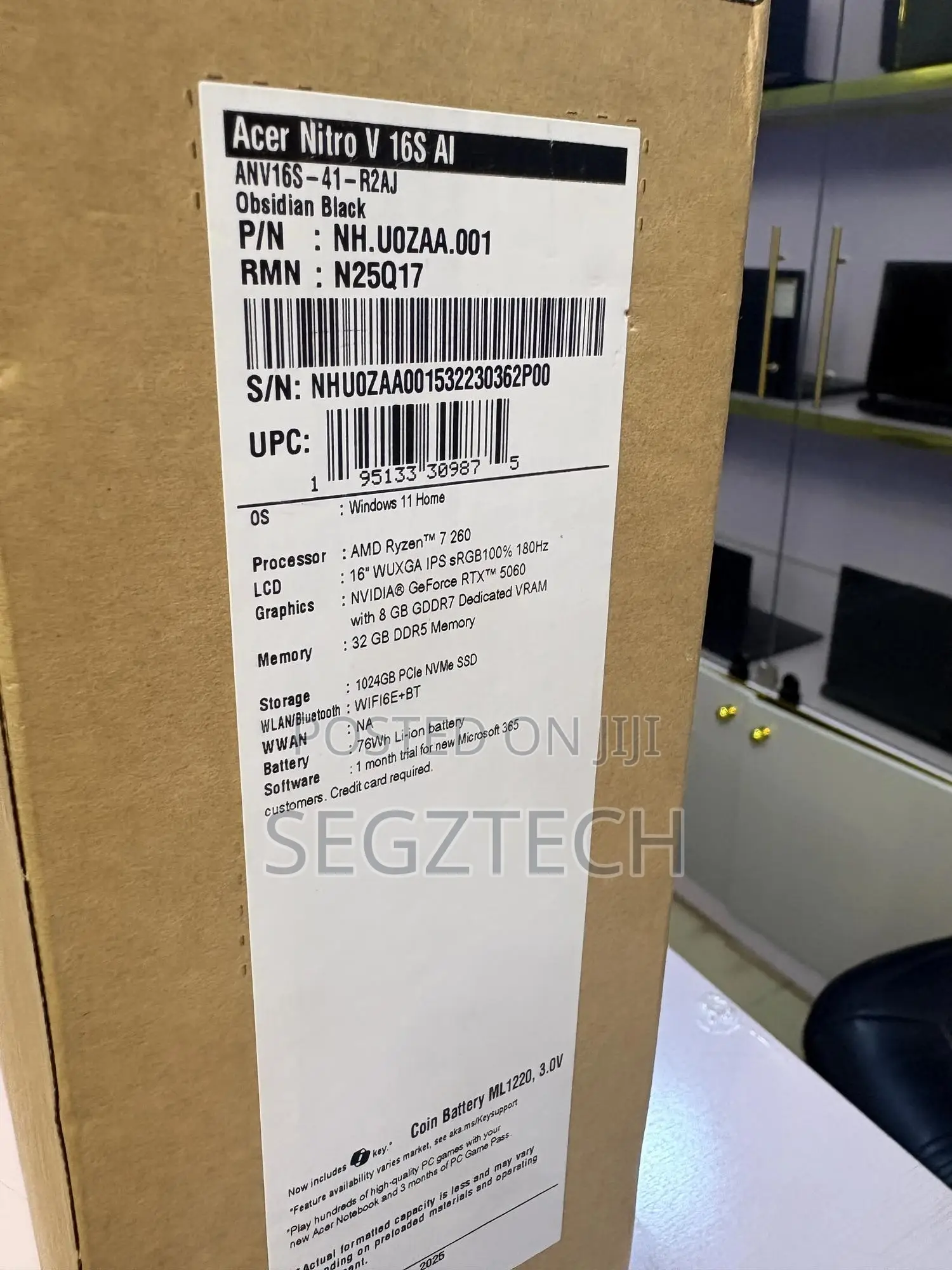 New Laptop Acer Nitro 5 32GB AMD Ryzen 7 SSD 1T