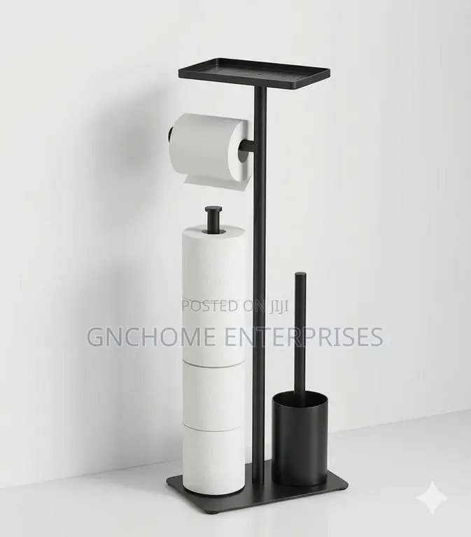 Multiple Tissue Holder And Toilet Brush Holder Black