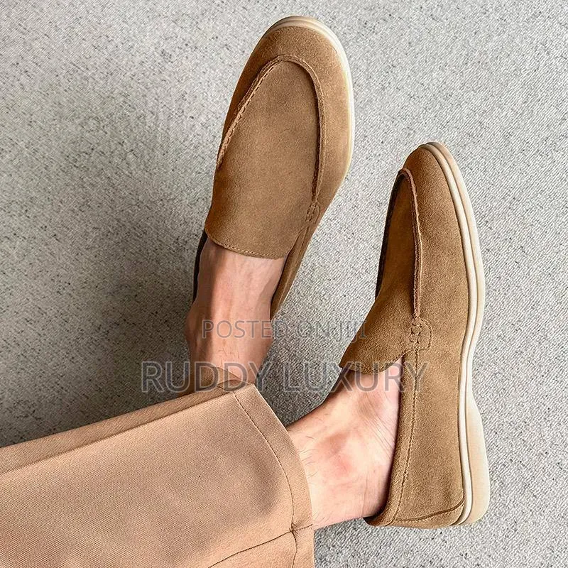 Brown Suede Mule Slip-Ons