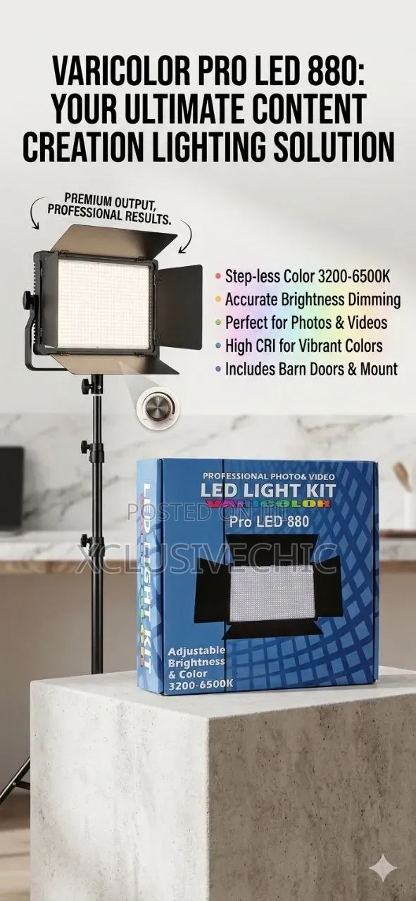 Led Pro 880 Light Kit With 2.1m Tripod Stand