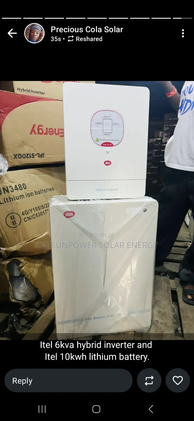 10kwh/48v Itel Lithium-Iron Phosphate Energy Storage Battery