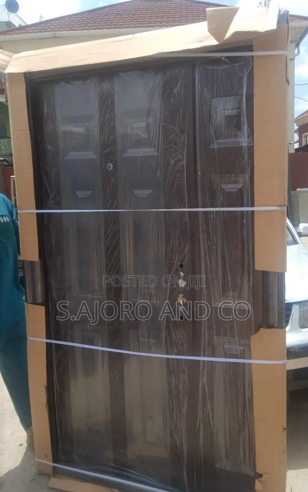 4ft by 7ft Harmony Brown/White Steel Door for Room or Entrance Door