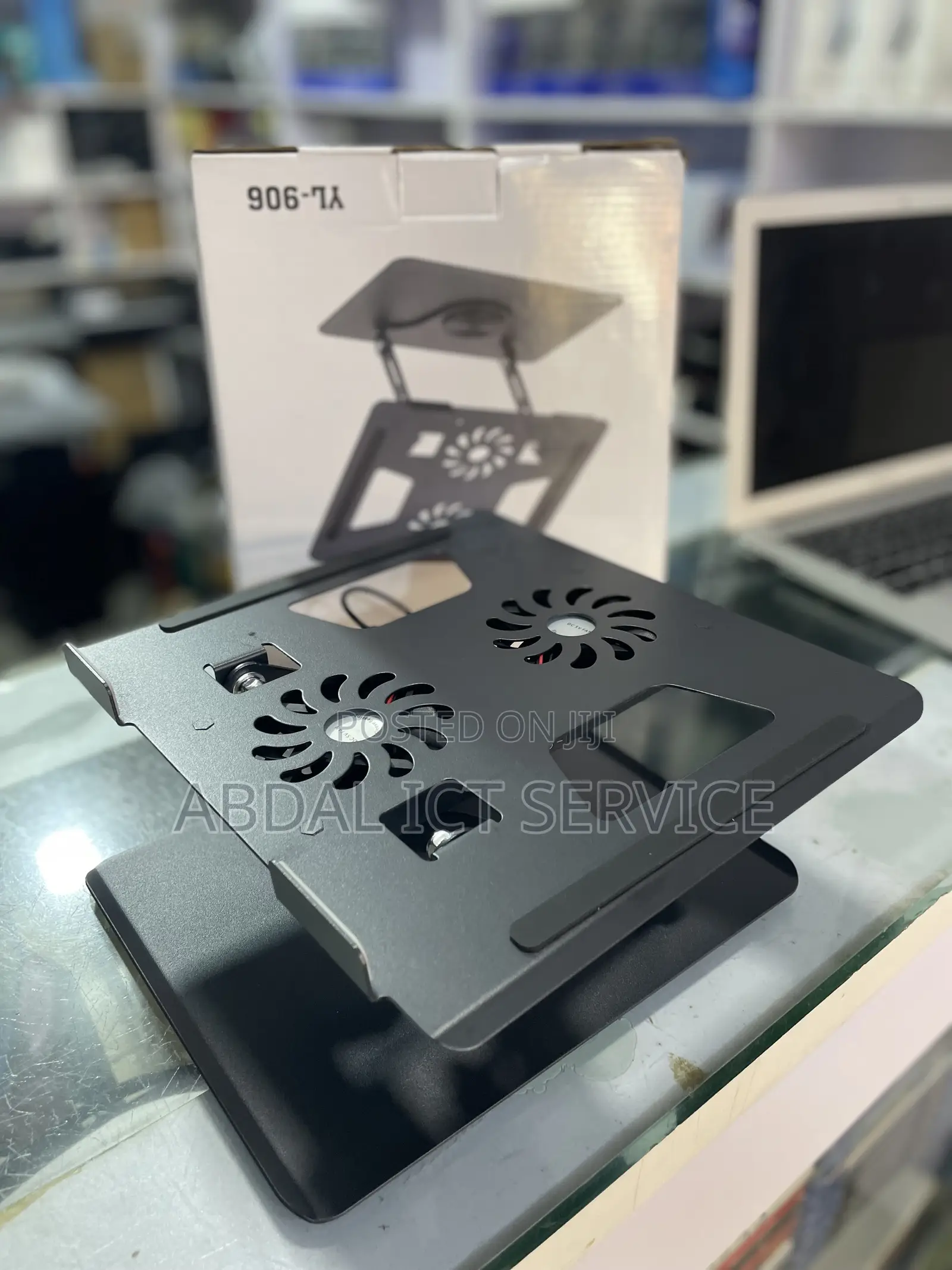 Yl-906 Rotating Laptop Stand – 360° | Adjustable | Dual Cooling Fans