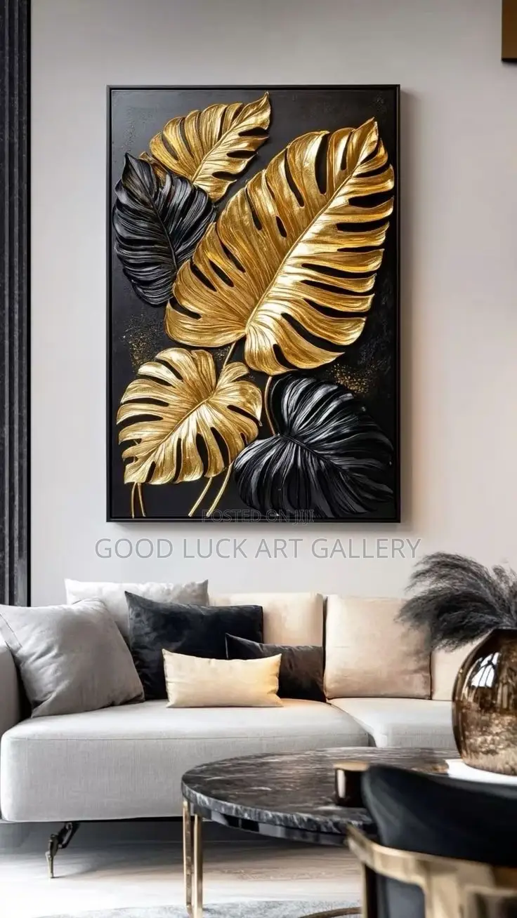 Gold Palm Leaves Wall Art