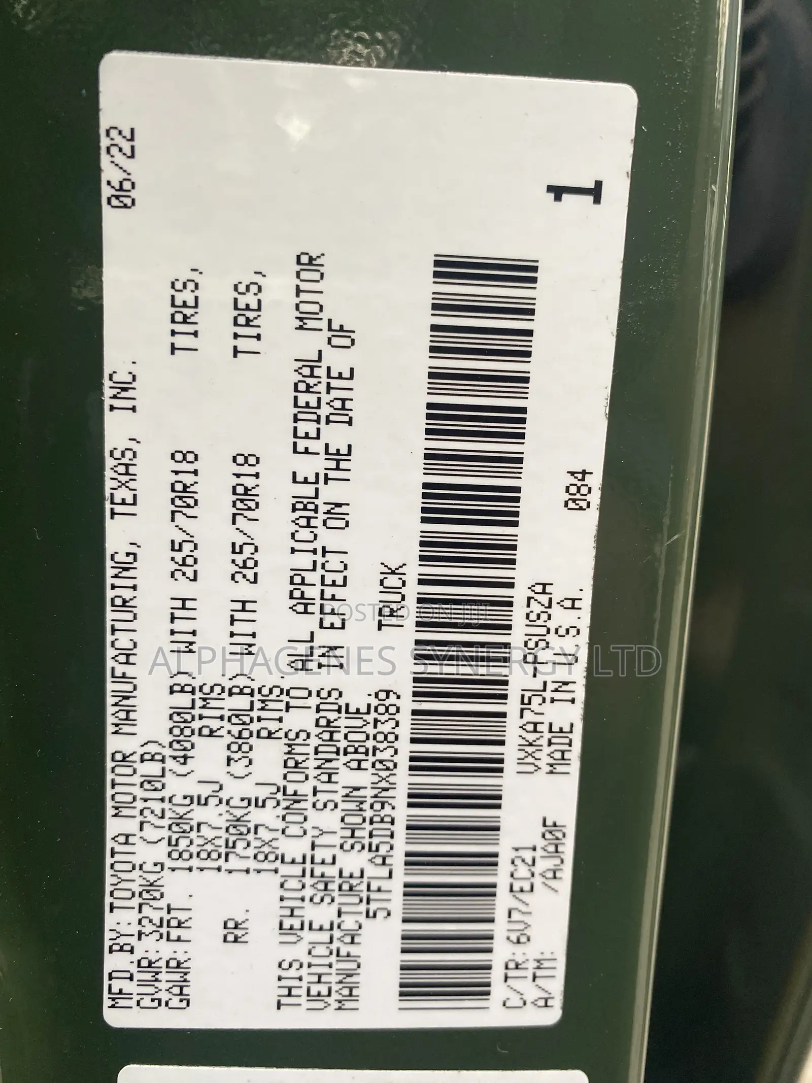 Toyota Tundra SR5 2022 Green