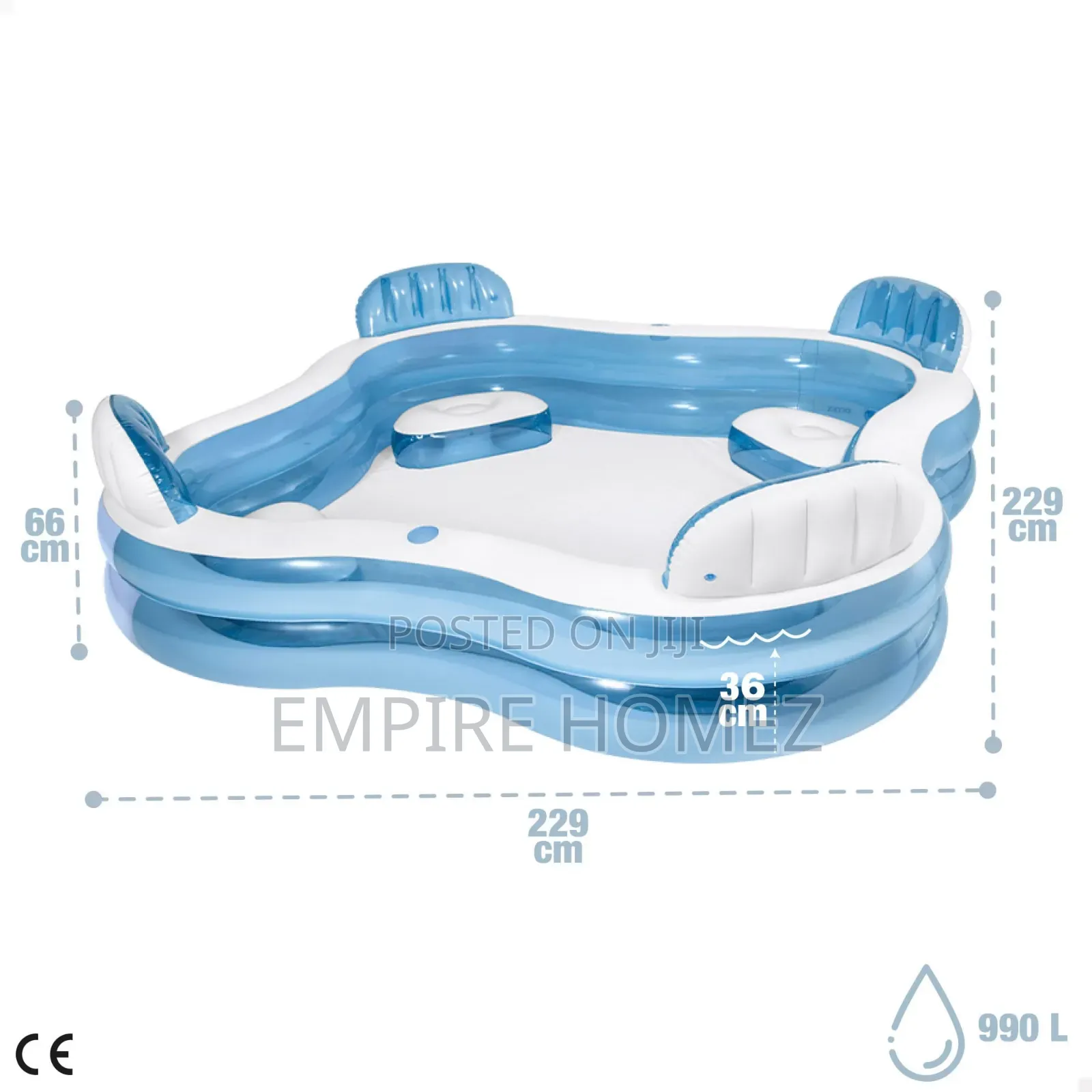 Intex 56475ep Swim Center Family Lounge Inflatable Pool, for Ages 3+