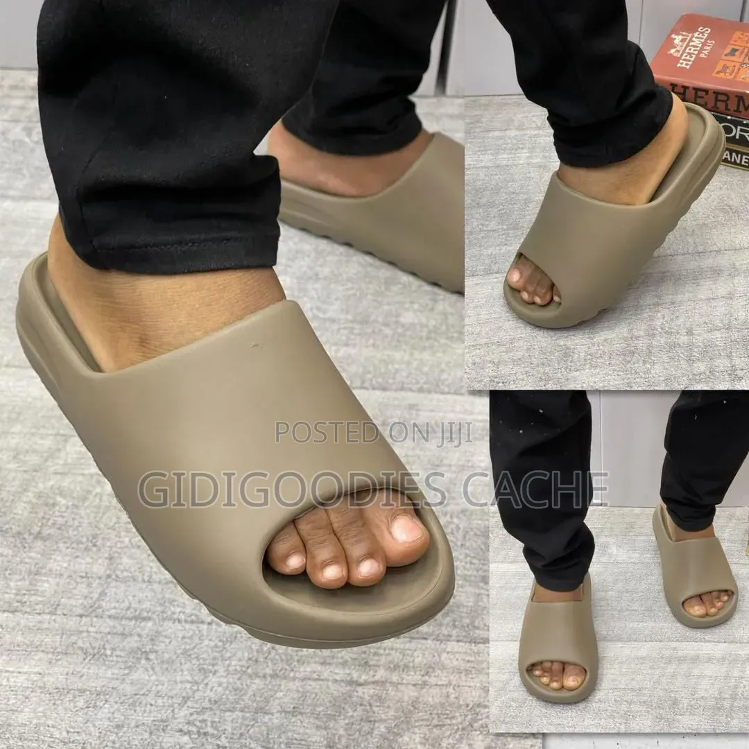 Beige Foam Platform Slide Sandals