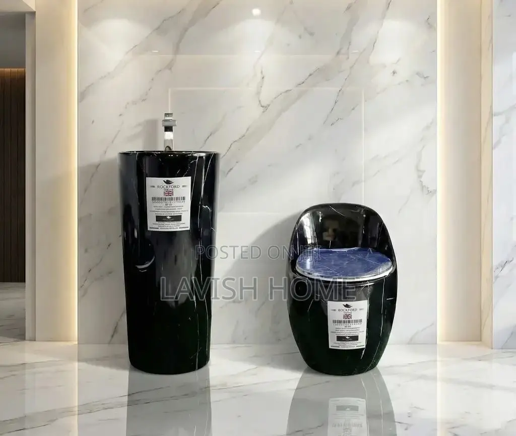 Black Smart Toilet Seat With Standing Basin