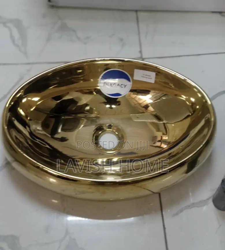 Oval Gold Wash Hand Basin Big