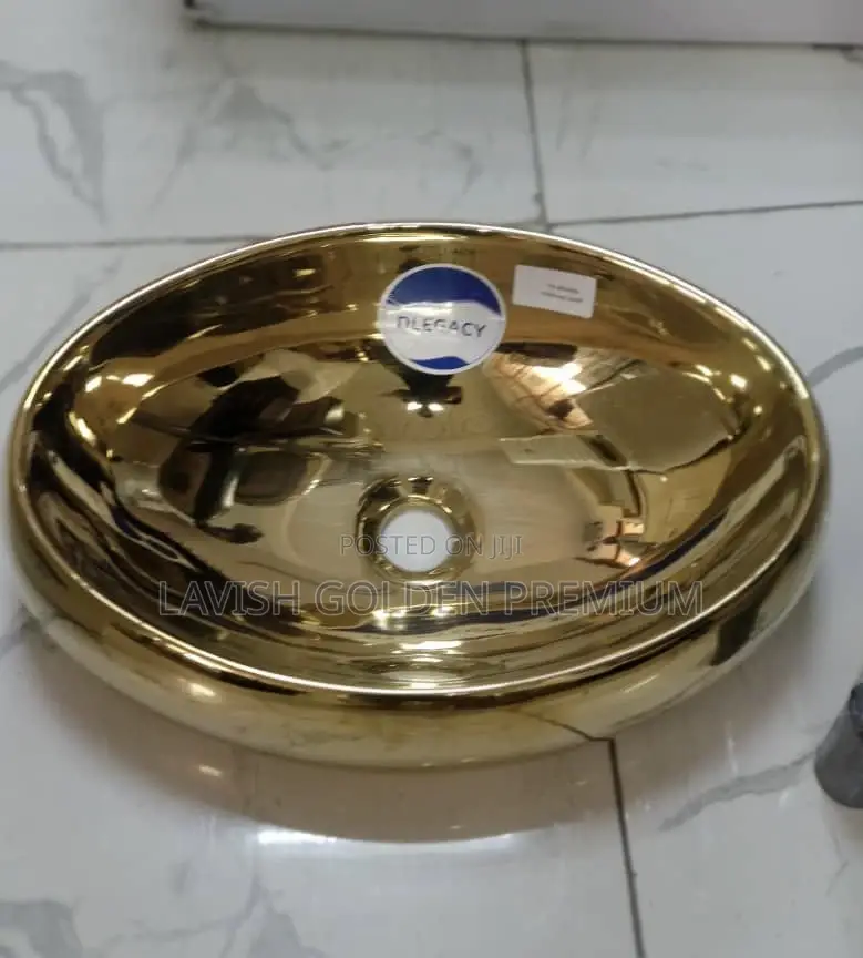 Oval Gold Wash Hand Basin Big
