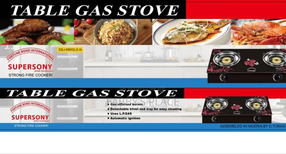 Supersony Glass Burner Gas Cooker | Auto Ignition Table Gas