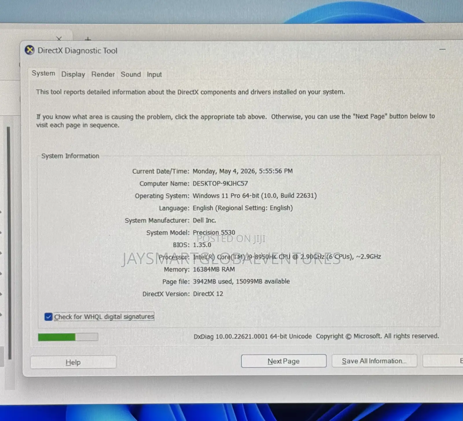 Laptop Dell Precision 5530 16GB Intel Core i9 SSD 512GB