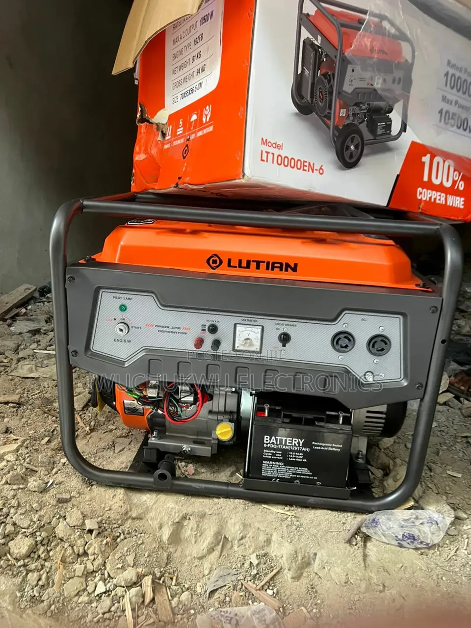 Lutian 10kva Lt-10000en-6 Remote Start Petrol Generator {New Design} •