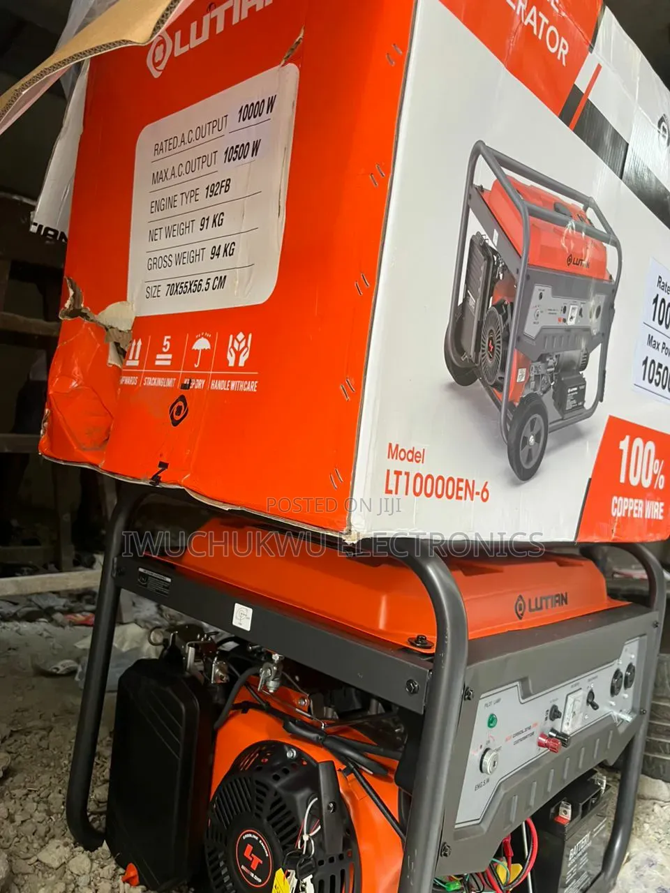 Lutian 100% Copper Wire Low Fuel Consumption Remote Petrol Generator