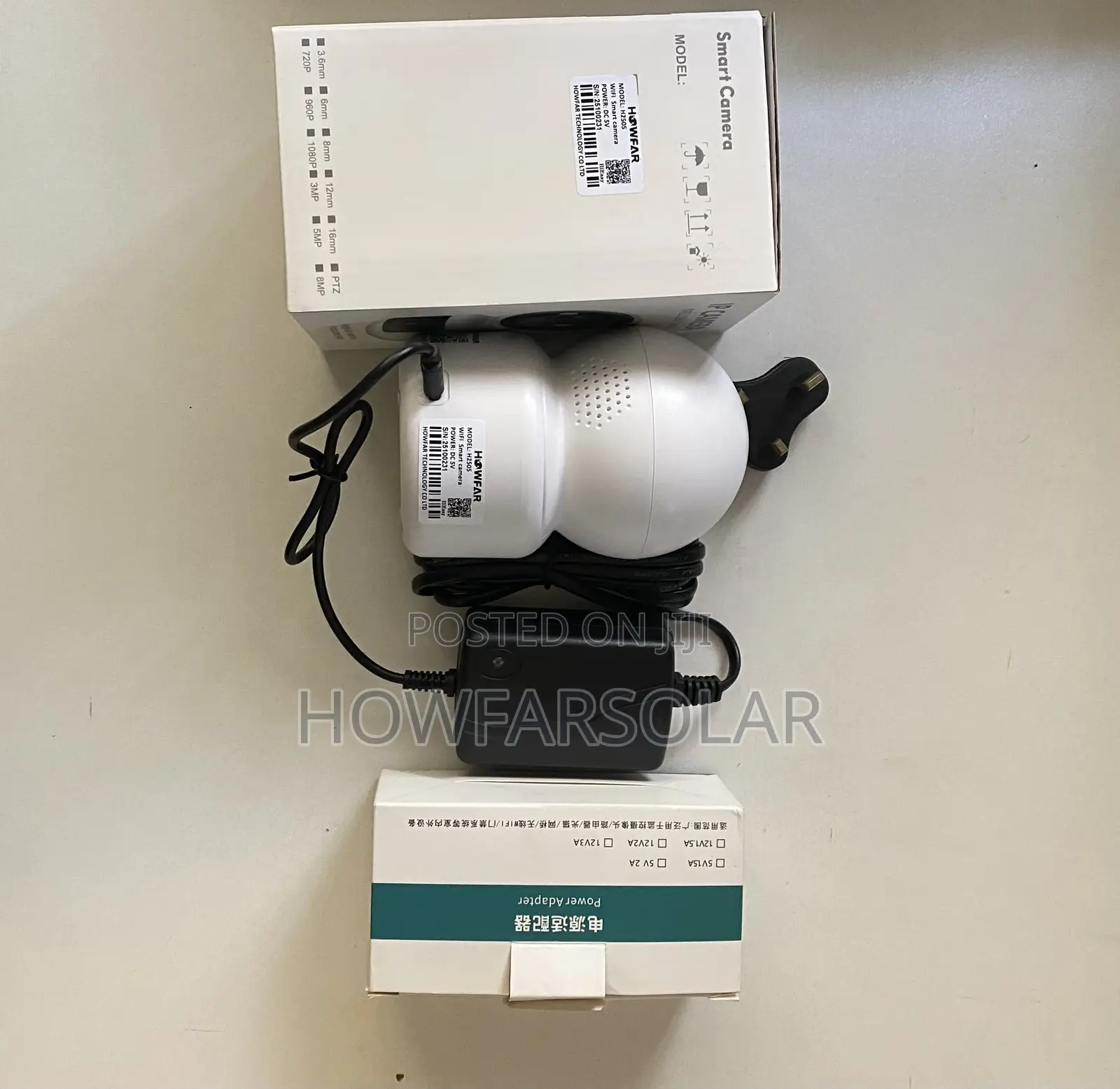 Aov H2505 Howfar CCTV Camera Dual Lens With Power Adapter.