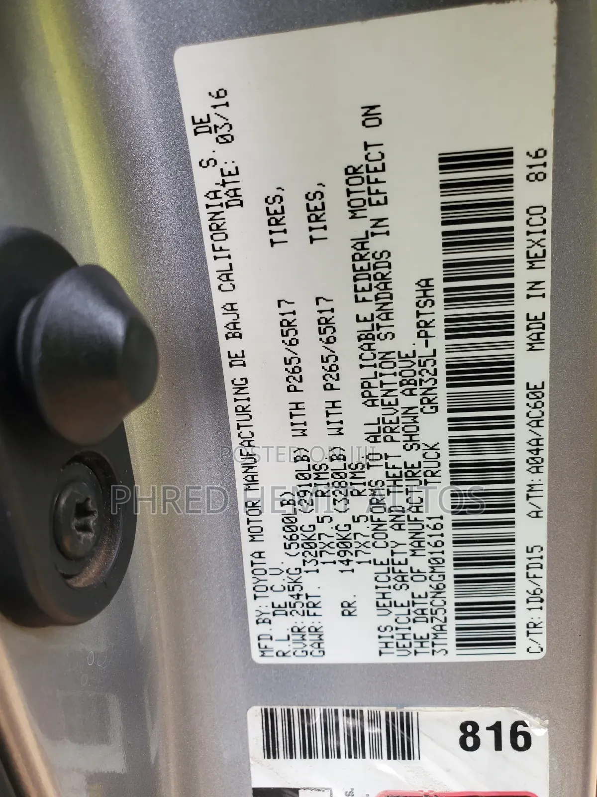 Toyota Tacoma 4dr Double Cab 2016 Silver
