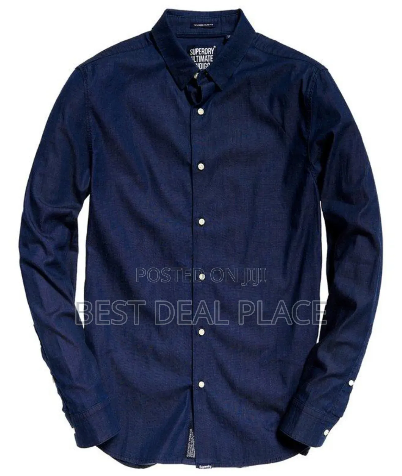 Superdry Tailored Long Sleeve Indigo Slim Shirt (Original Uk Import)