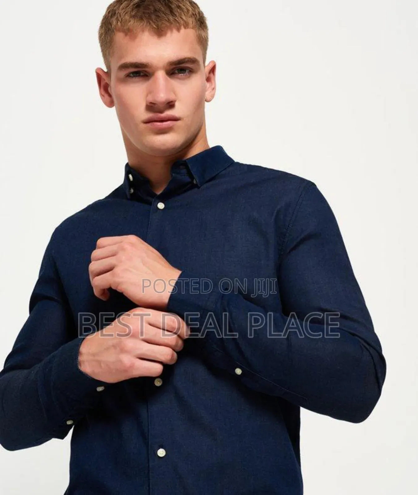 Superdry Tailored Long Sleeve Indigo Slim Shirt (Original Uk Import)