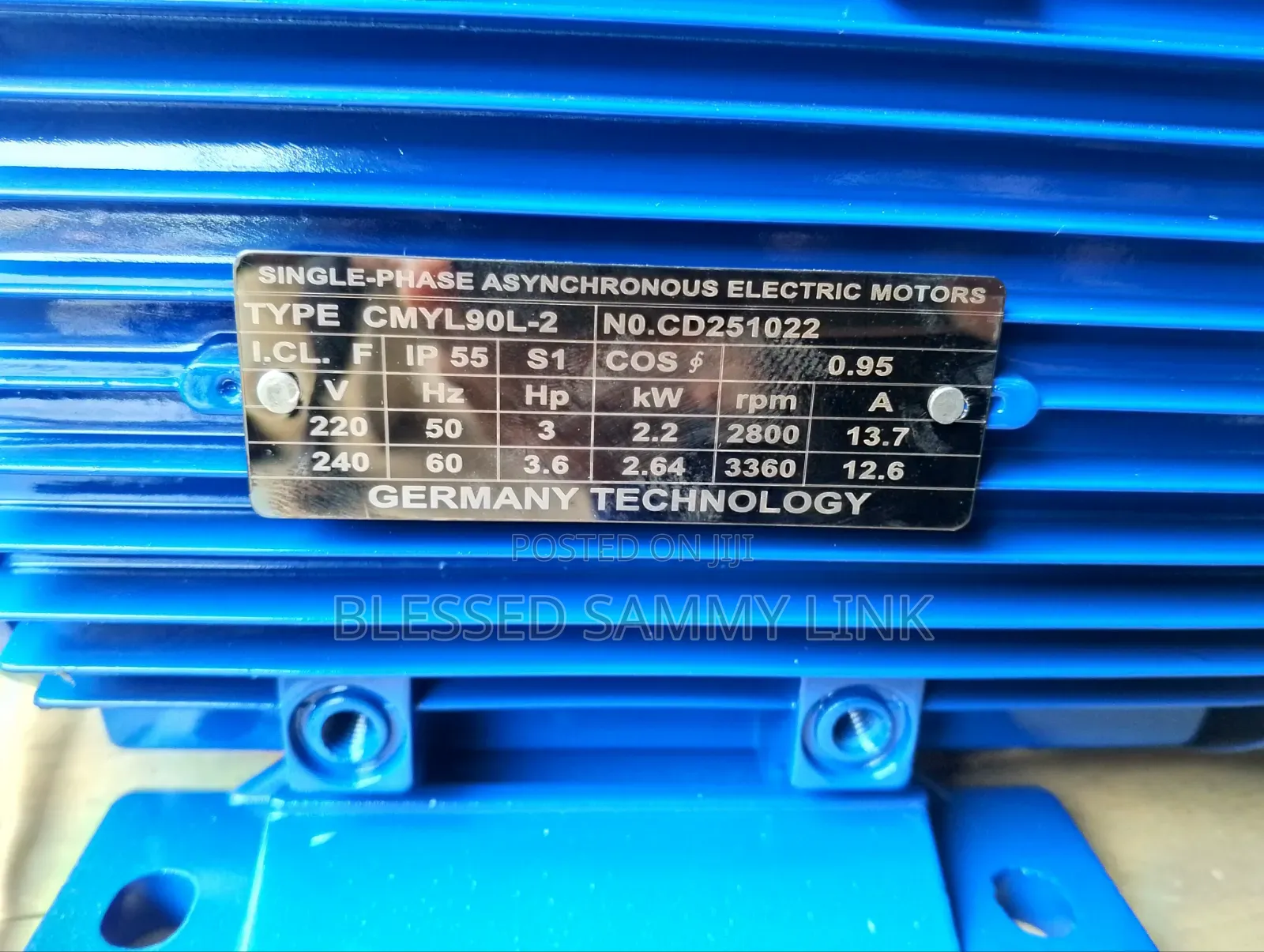 3hp Single Phase High Speed Electric Motor