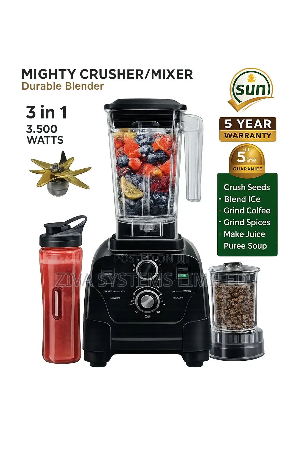 Mighty Crusher Blender for Sale – Powerful 3-in-1 Kitchen Blender