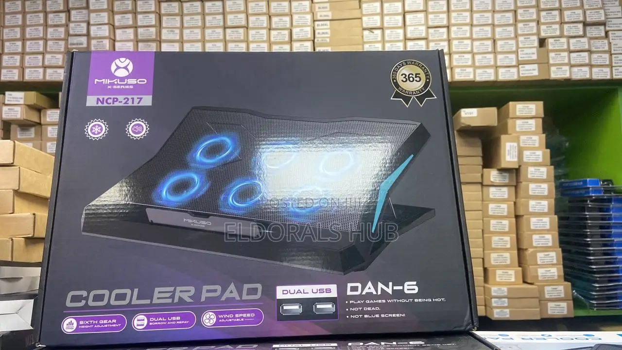 Mikuso Dan-6 Laptop Cooler Pad Dual Usb Adjustable Cooling Fan