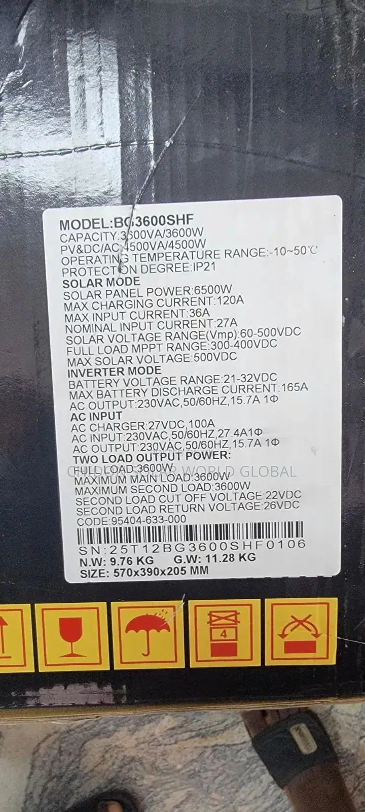 3.6kva Hybrid Inverter