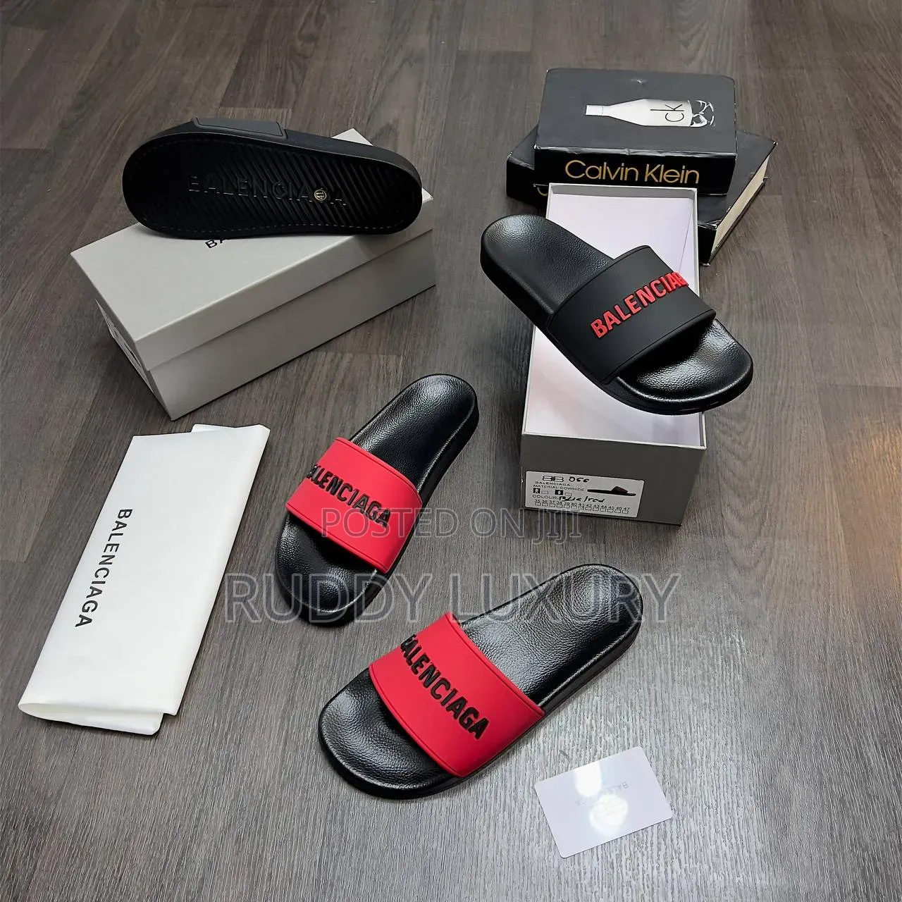 Designer Stripe Rubber Slides
