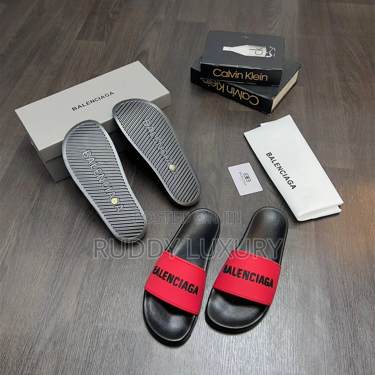 Designer Stripe Rubber Slides