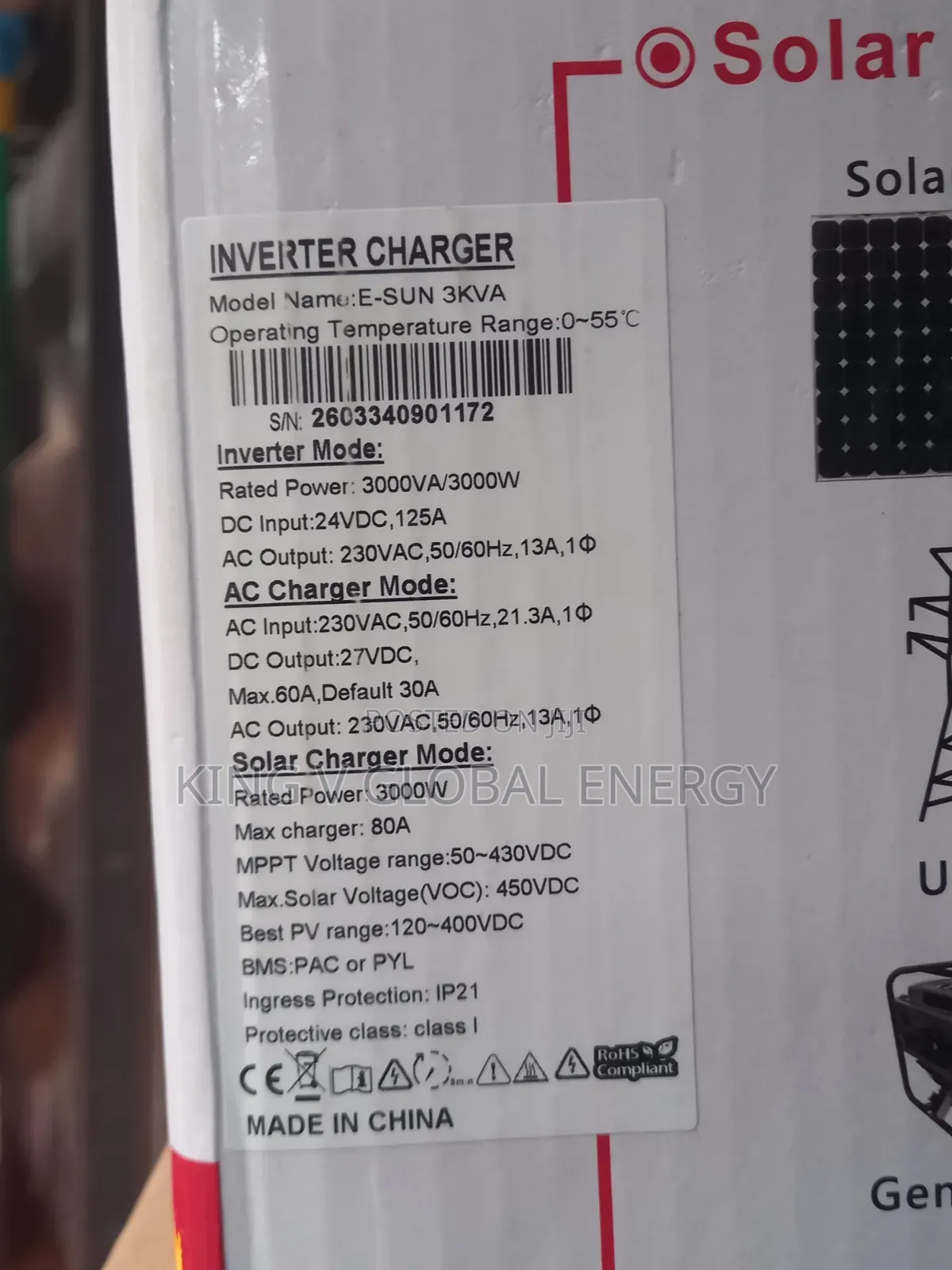 Sako 3kva/24v Hybrid Solar Inverter