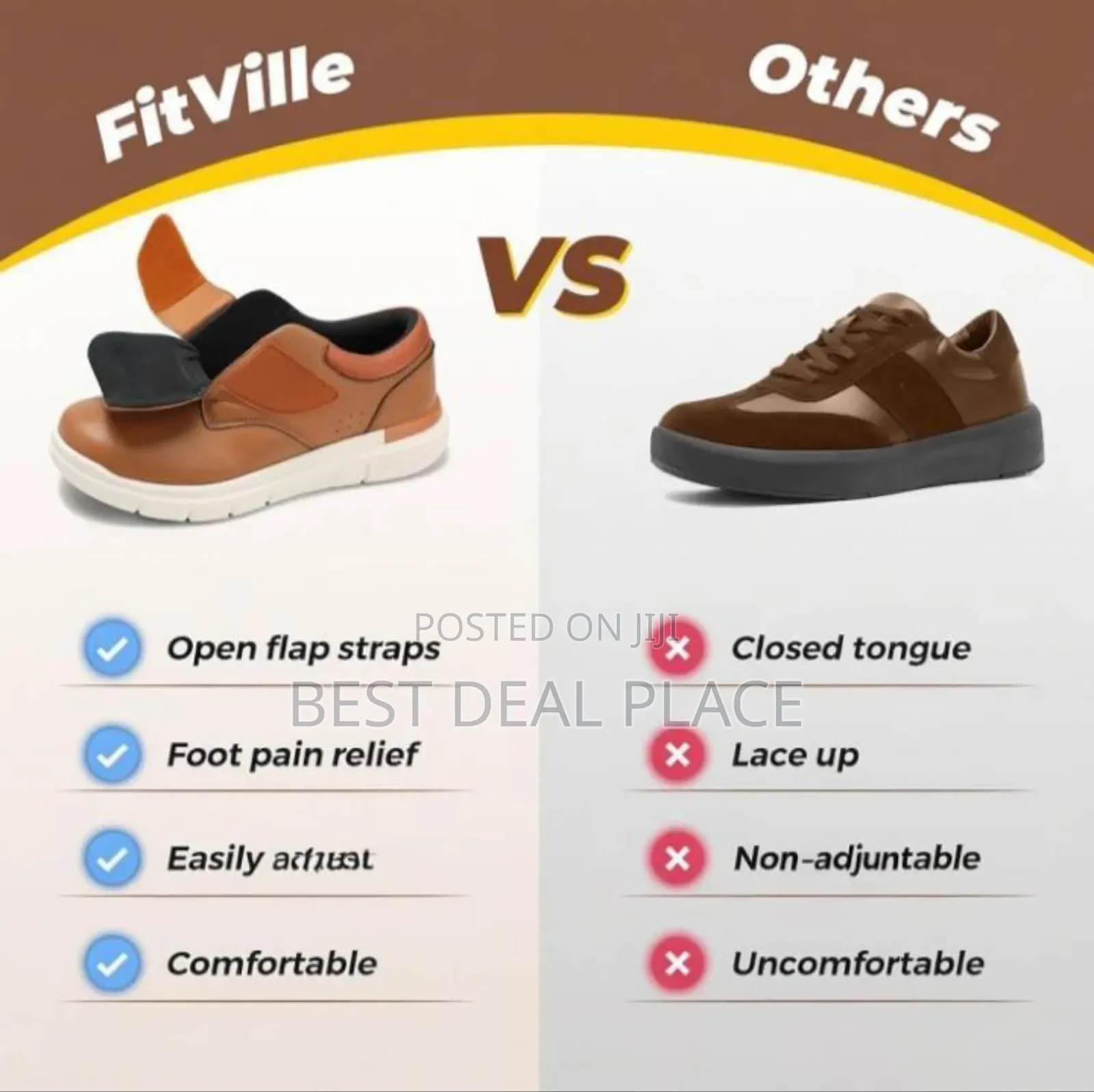 Fitville Men's Extra Witde Fit Leather Shoes, (Original From Uk)
