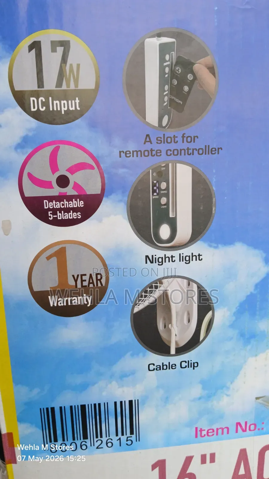 Qasa 16" Ac/Dc Wall Fan - QWF-1601 Acdc