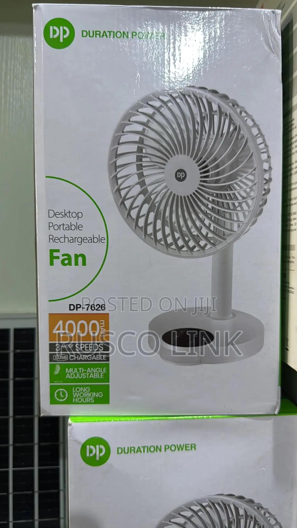 7626 Dp Soft Touch Rechargeable Fan