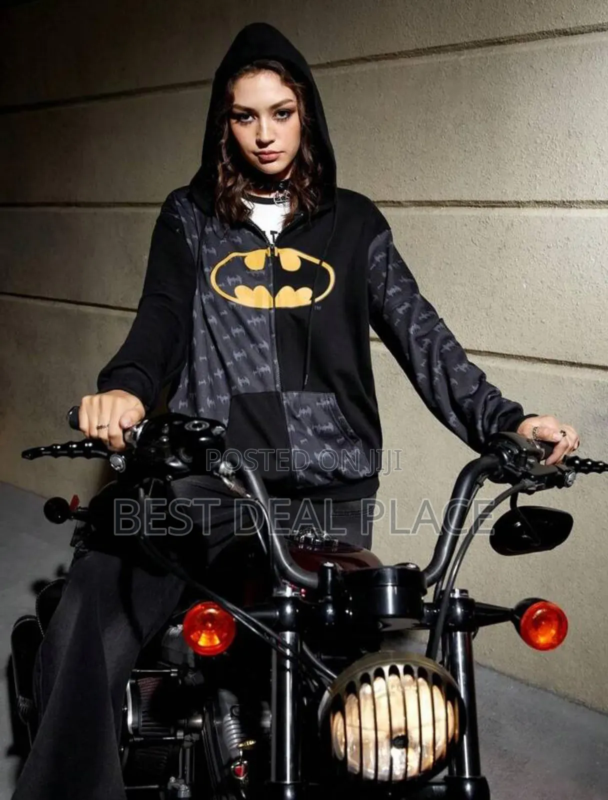 Batman Cartoon Graphic Zip Up Drawstring Hoodie Original From Uk
