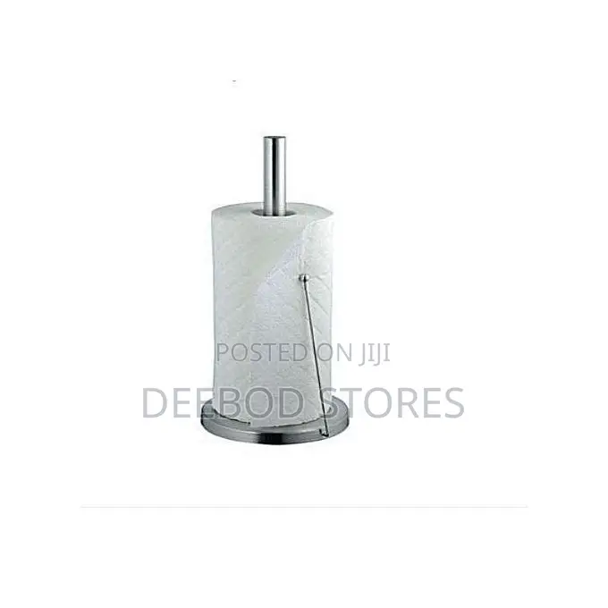 Stainless Steel Paper Towel Holder With a Weighted Base.