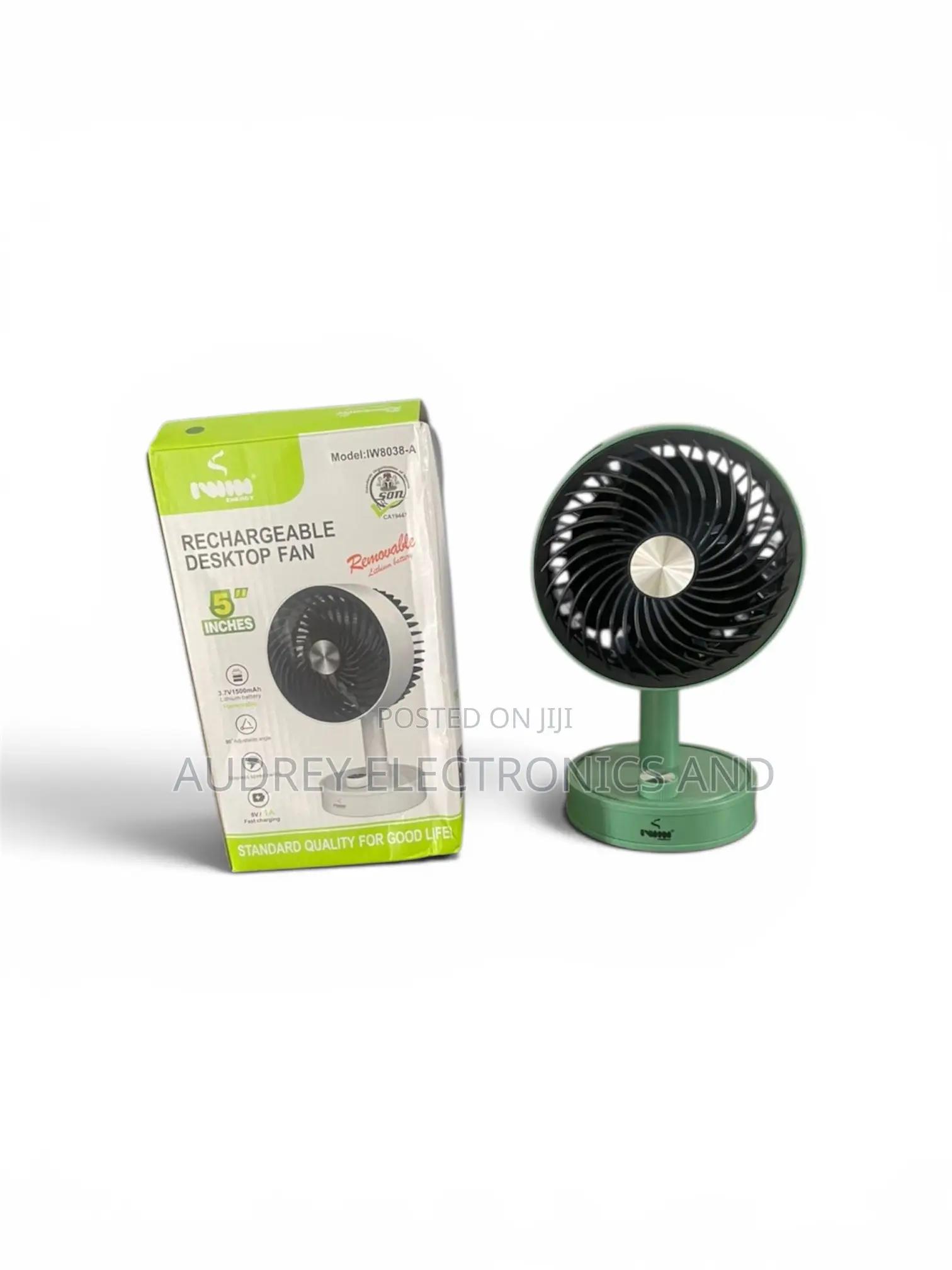 5 Inches Iwin Desktop Rechargeable Fan