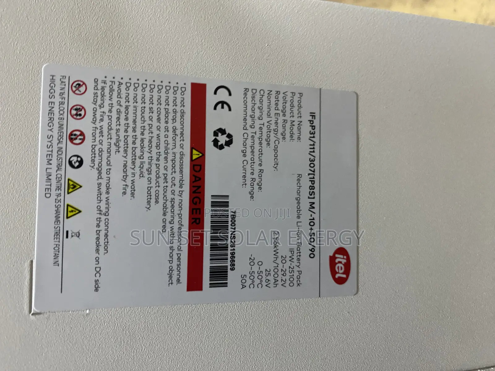 Itel 2.5kwh 24v 100ah Lithium Ion Battery With 5yrs Warranty