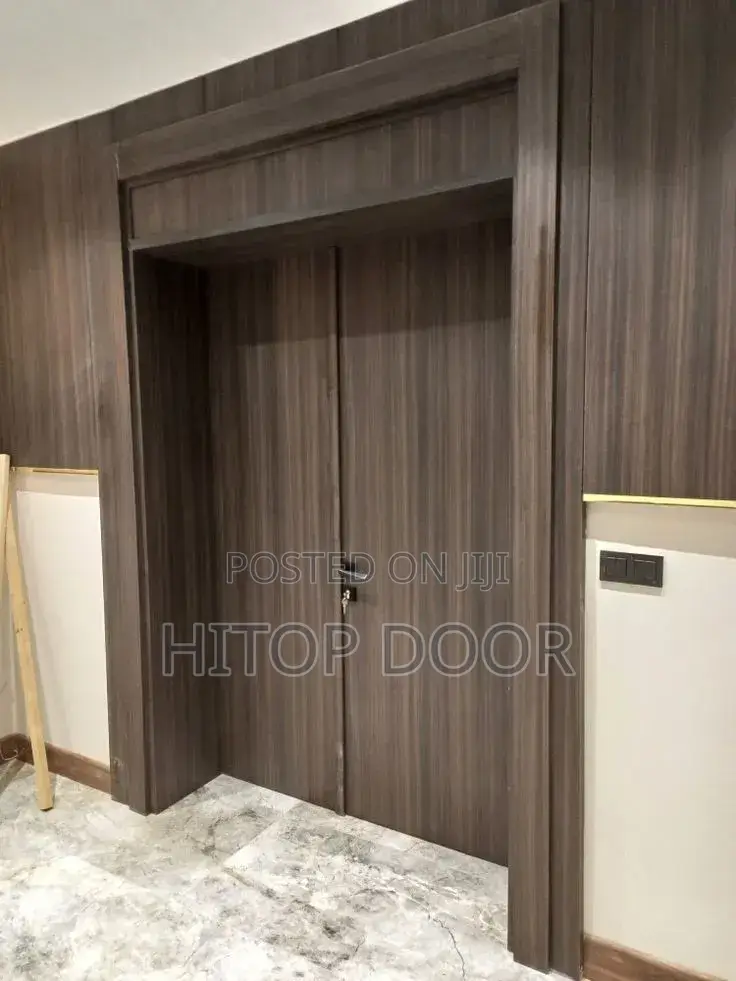 Coffee Brown HDF Double Door With Frame and Architrave