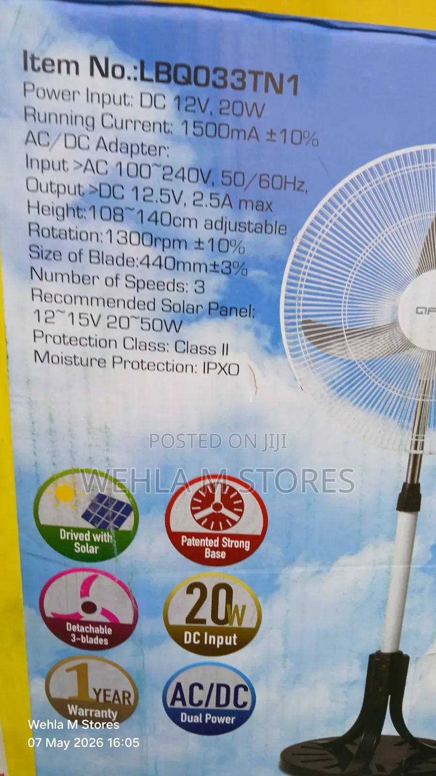Qasa 18 Inches Standing Fan - QSF-18yoga Acdc