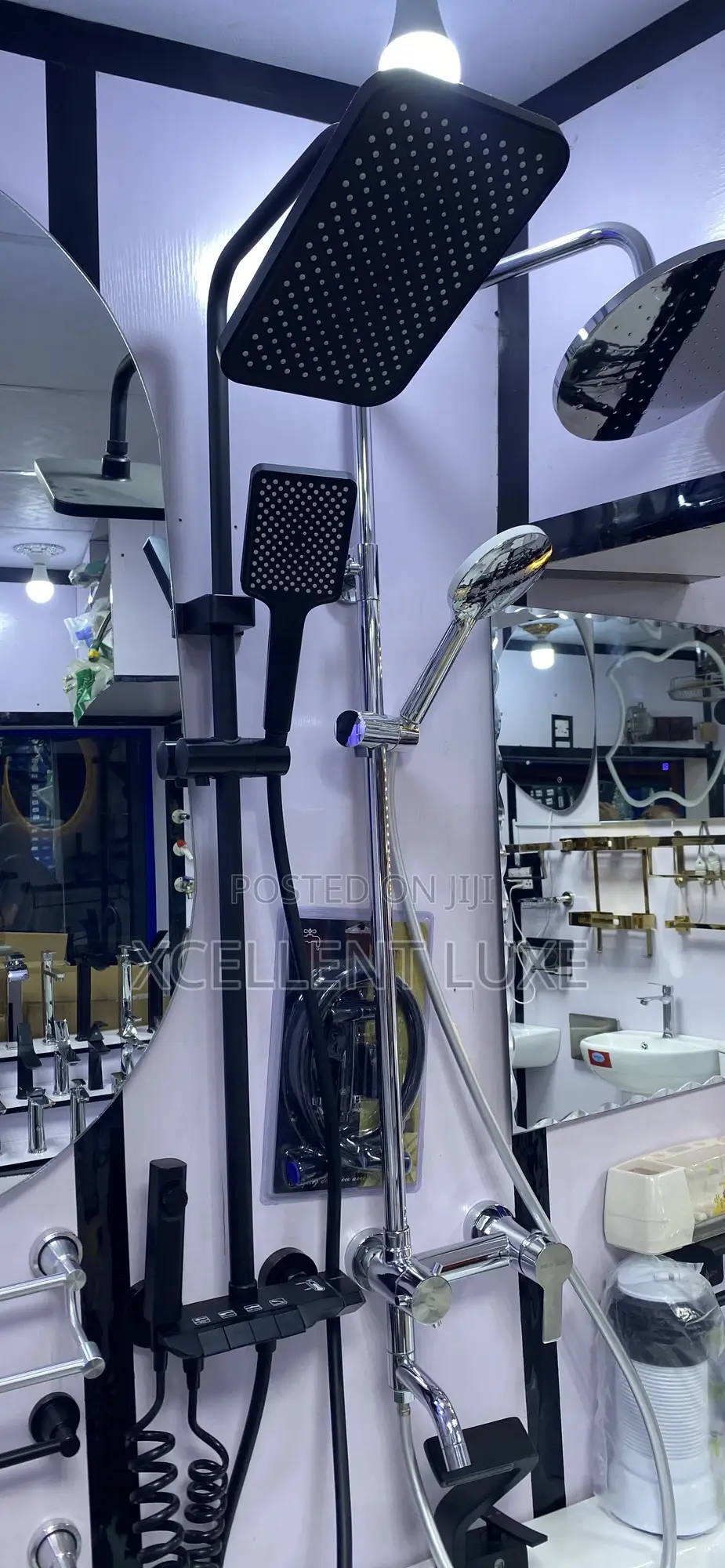 Black Piano Button Shower Set Made With Brass to Withstand Corrosion