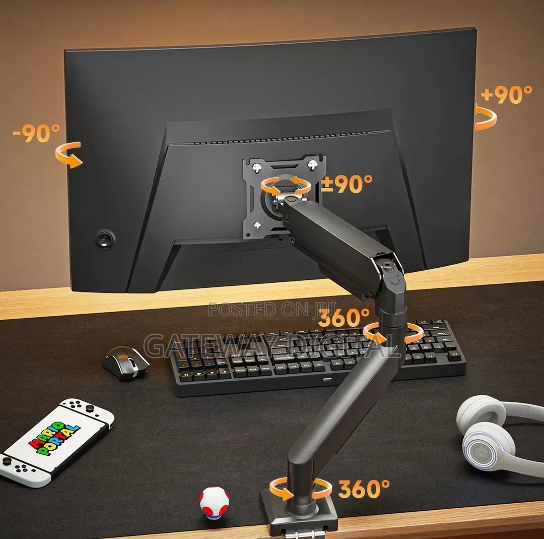 Yjna Single Monitor Mount for 17-34' Adjustable Single Monitors Arm