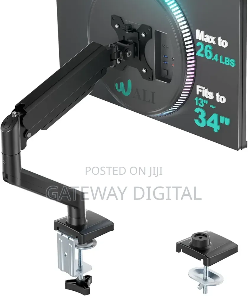 Yjna Single Monitor Mount for 17-34' Adjustable Single Monitors Arm